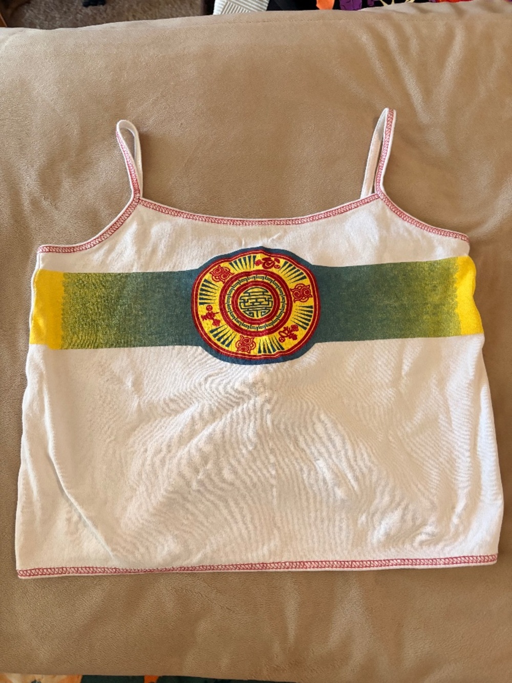 Girls Only Vintage back tie tank top, adjustable. 100% cotton made in USA A79